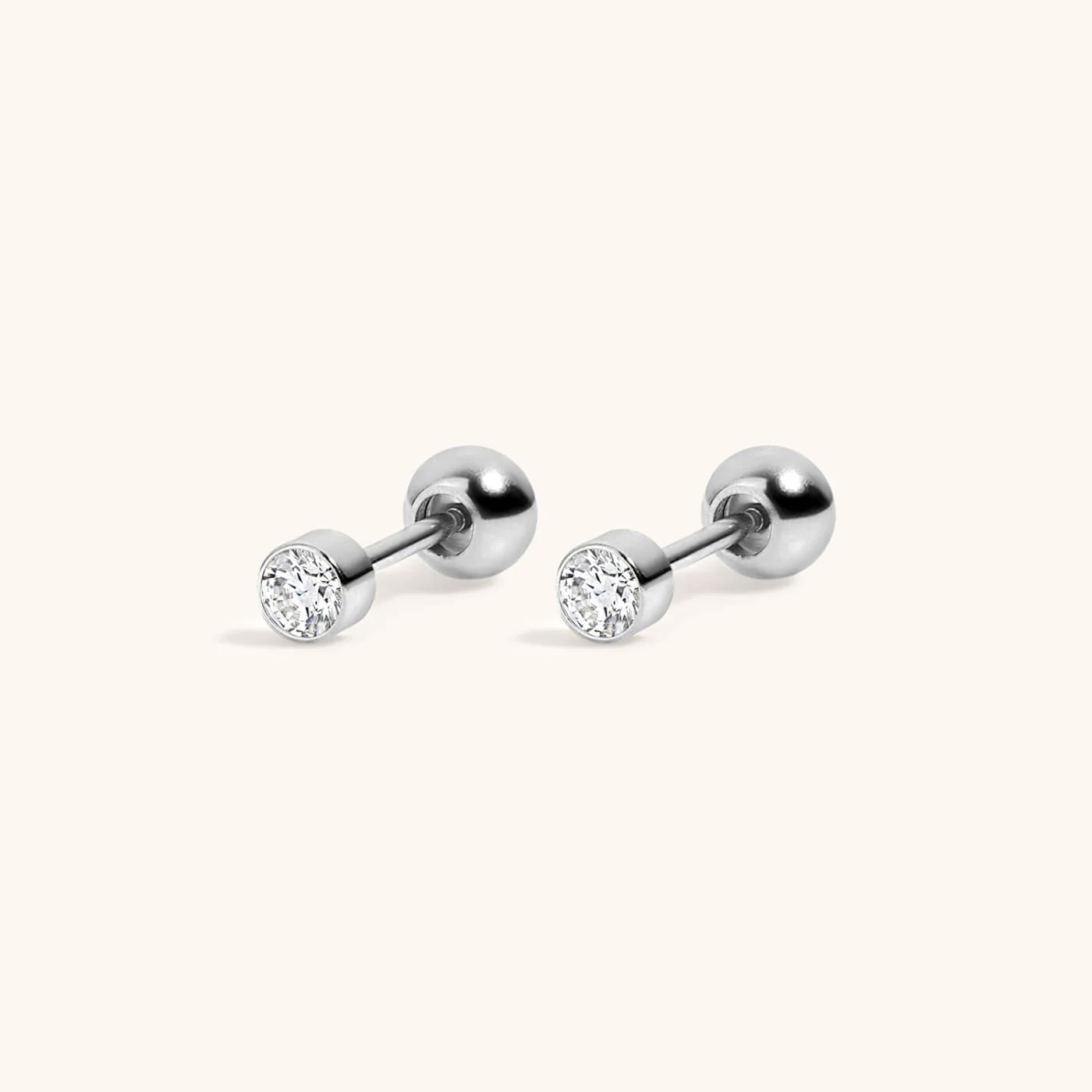 Celestial Crystal Bezel Solitaire Studs - Image 4