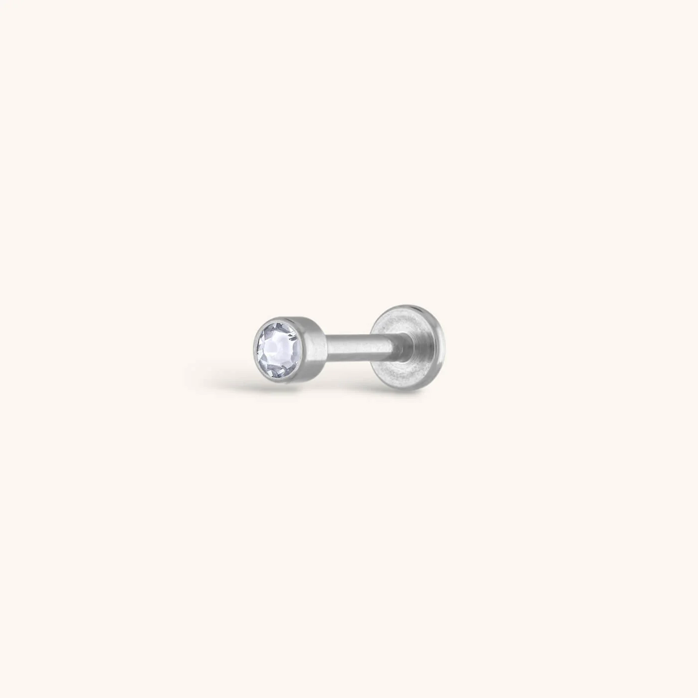 Celestial Crystal Bezel Solitaire Threaded Flat Back Earring - Image 5