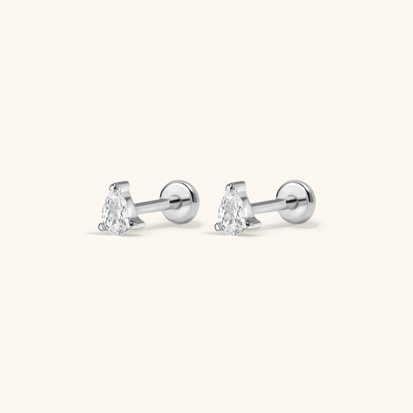 Celestial Crystal Pear Nap Earrings, 3mm - Image 4