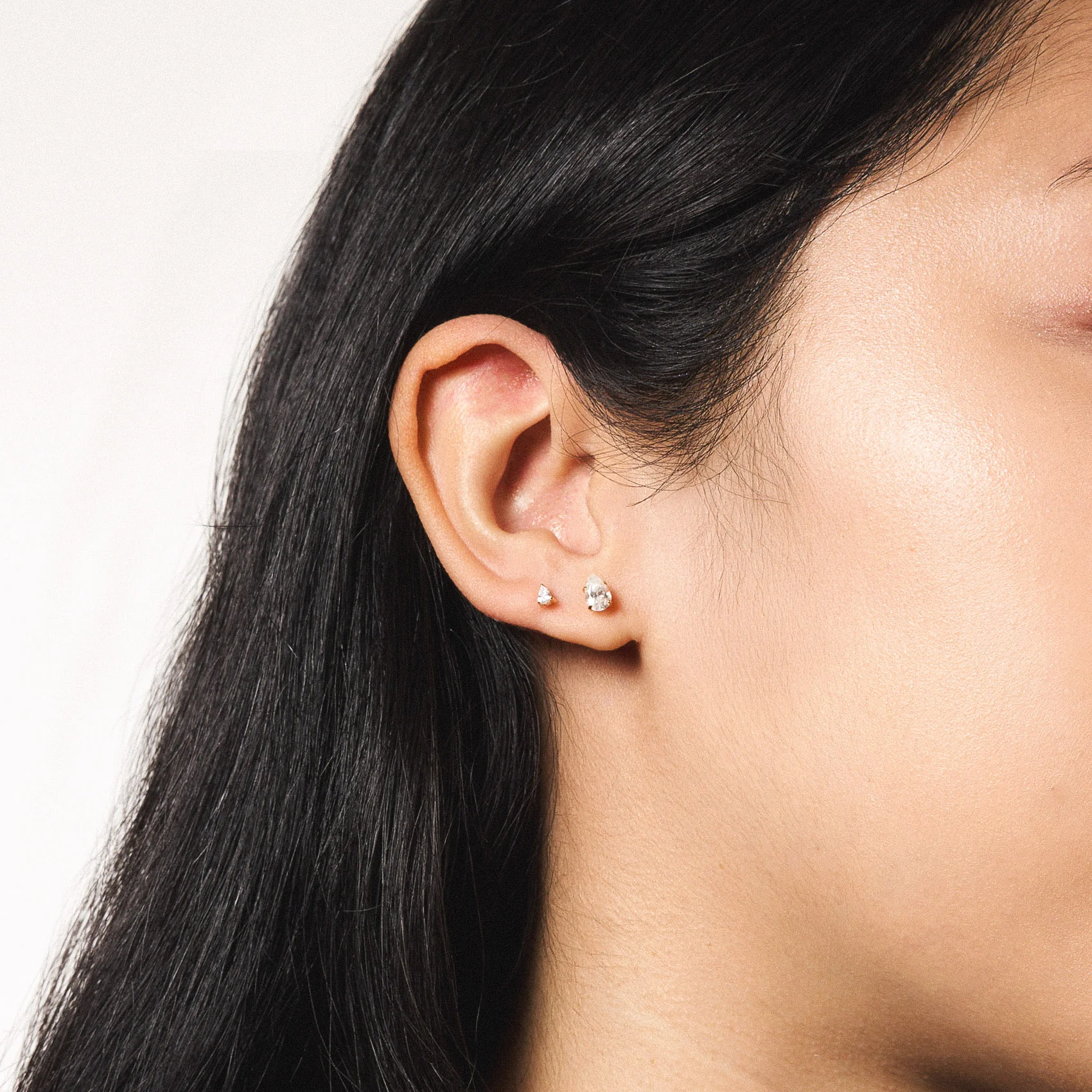 Celestial Crystal Pear Nap Earrings, 6mm - Image 3