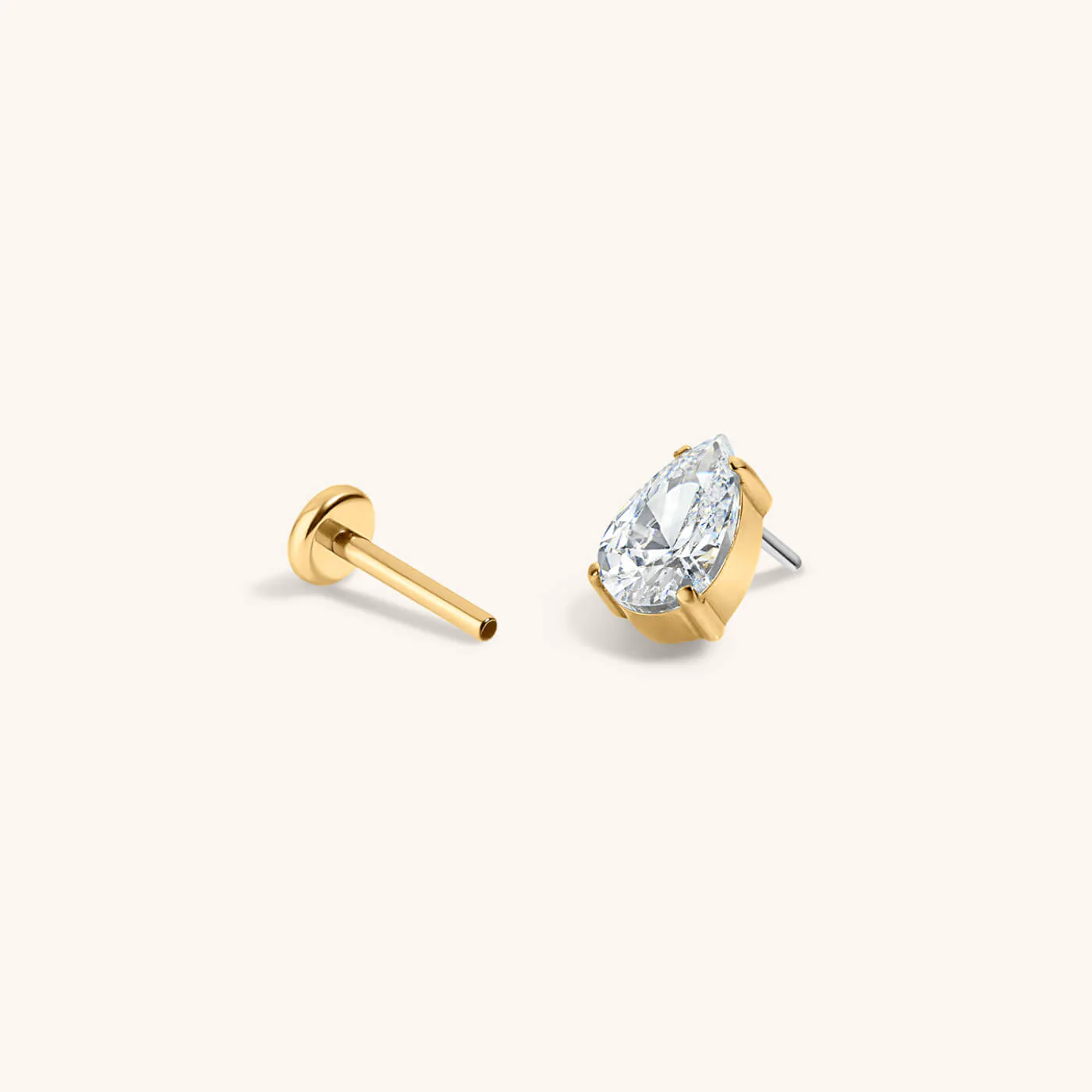 Celestial Crystal Pear Nap Earrings, 6mm - Image 4