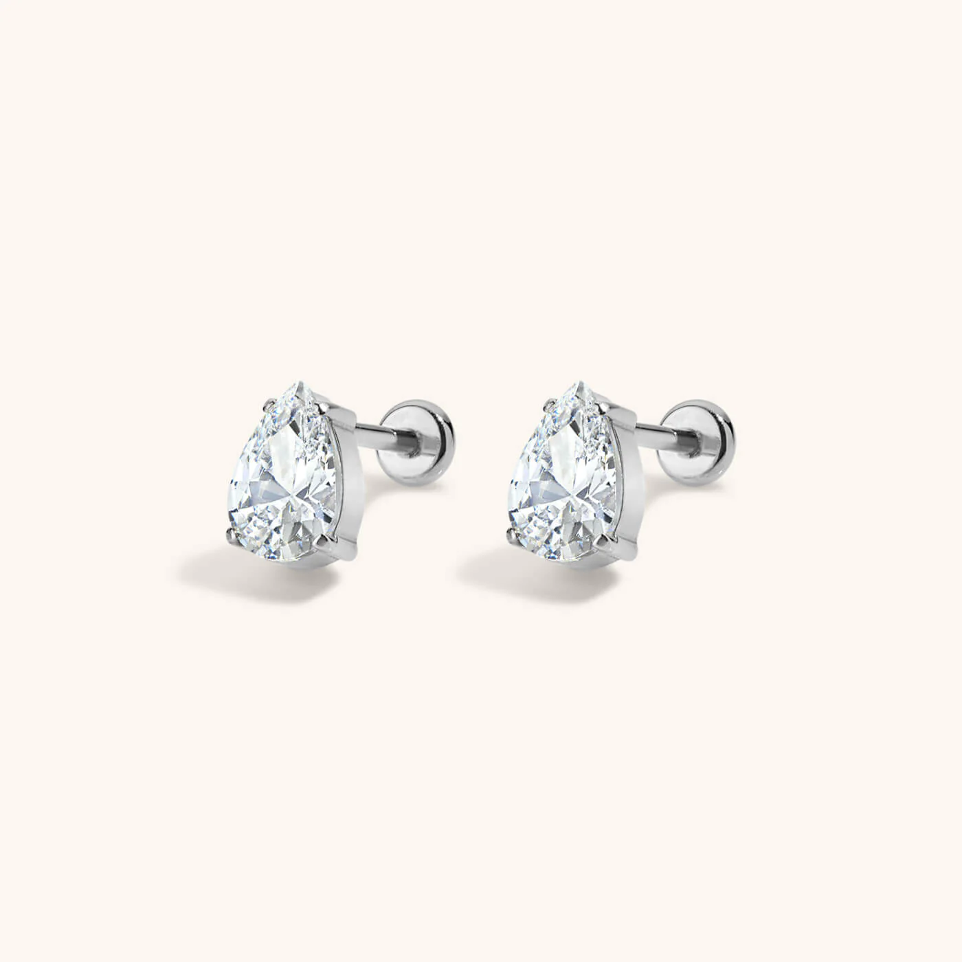 Celestial Crystal Pear Nap Earrings, 6mm - Image 5