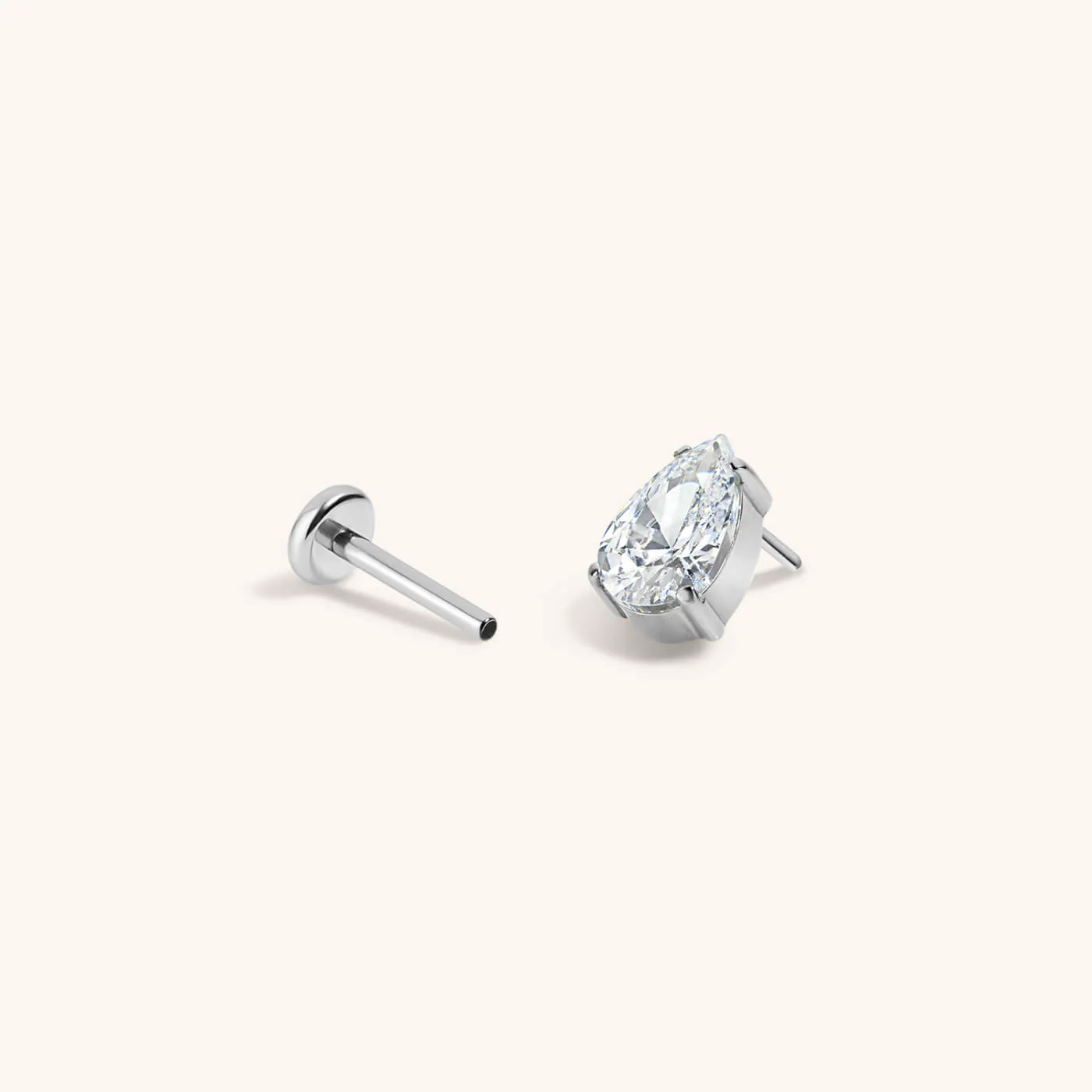 Celestial Crystal Pear Nap Earrings, 6mm - Image 6