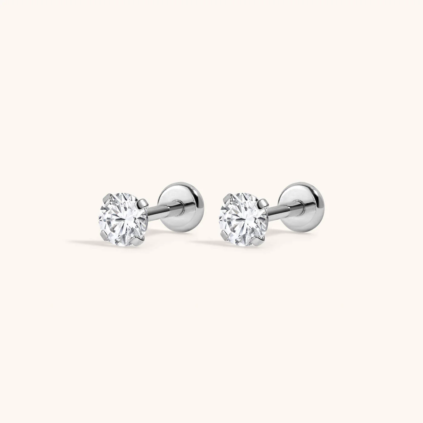 Celestial Crystal Solitaire Nap Earrings, 3mm - Image 6
