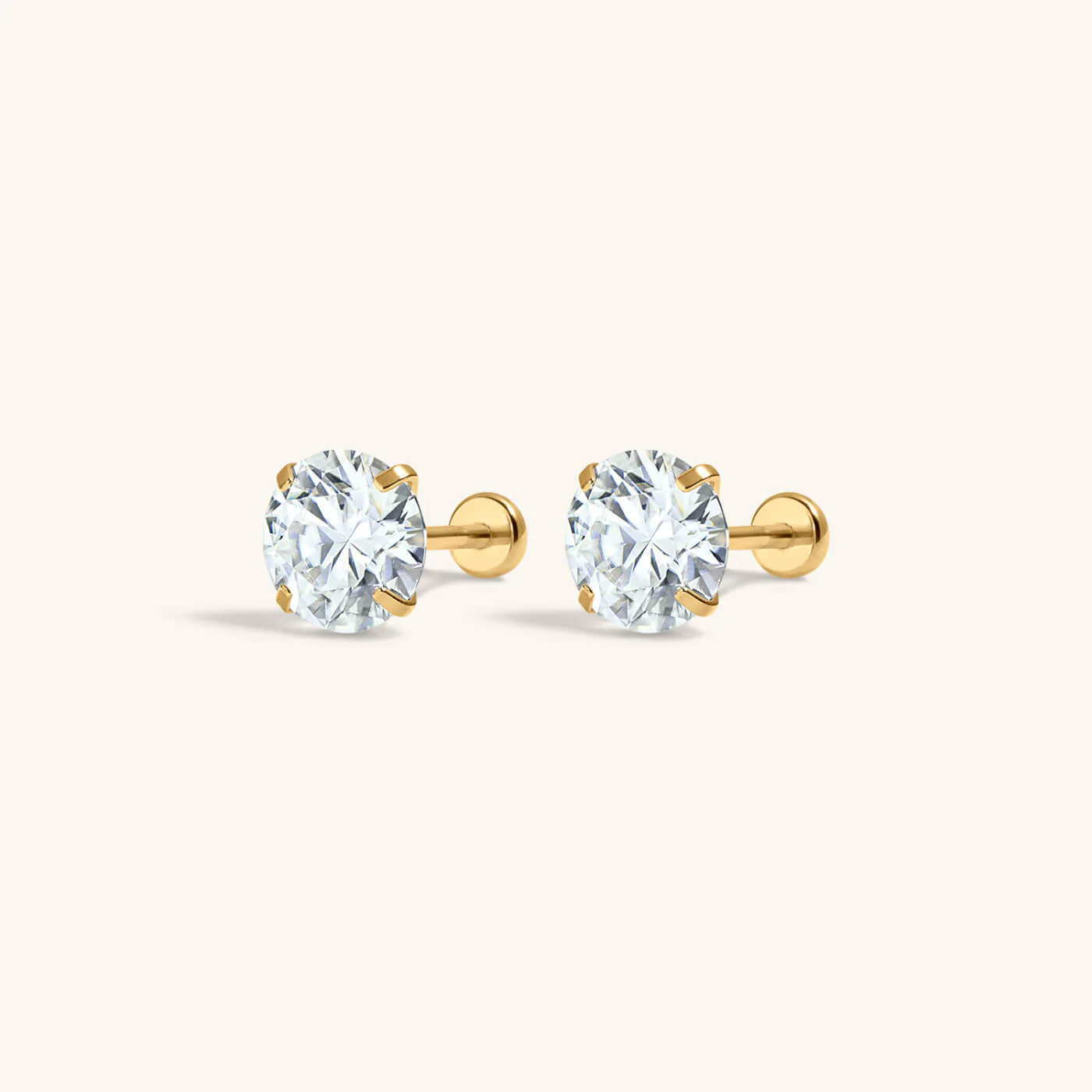 Celestial Crystal Solitaire Nap Earrings, 6mm