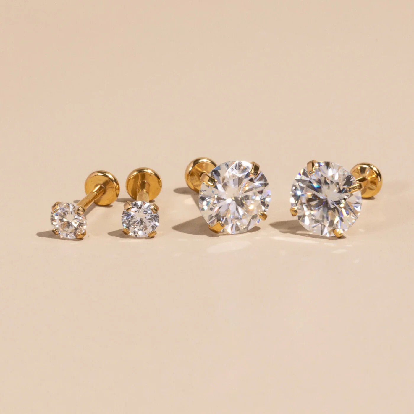 Moissanite Nap Earrings, 3mm - Image 8