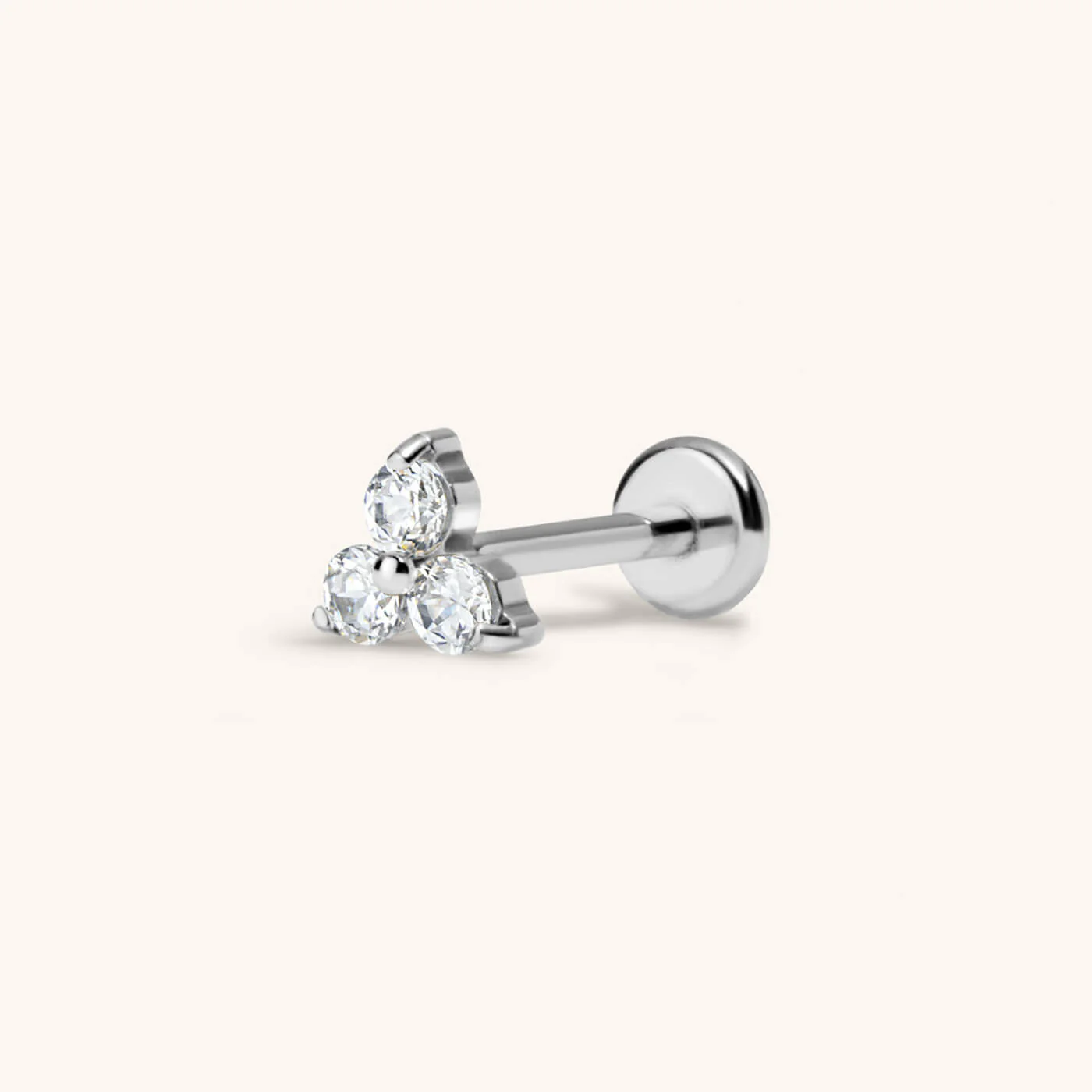 Crystal Trinity Push Pin Flat Back Earring - Image 5