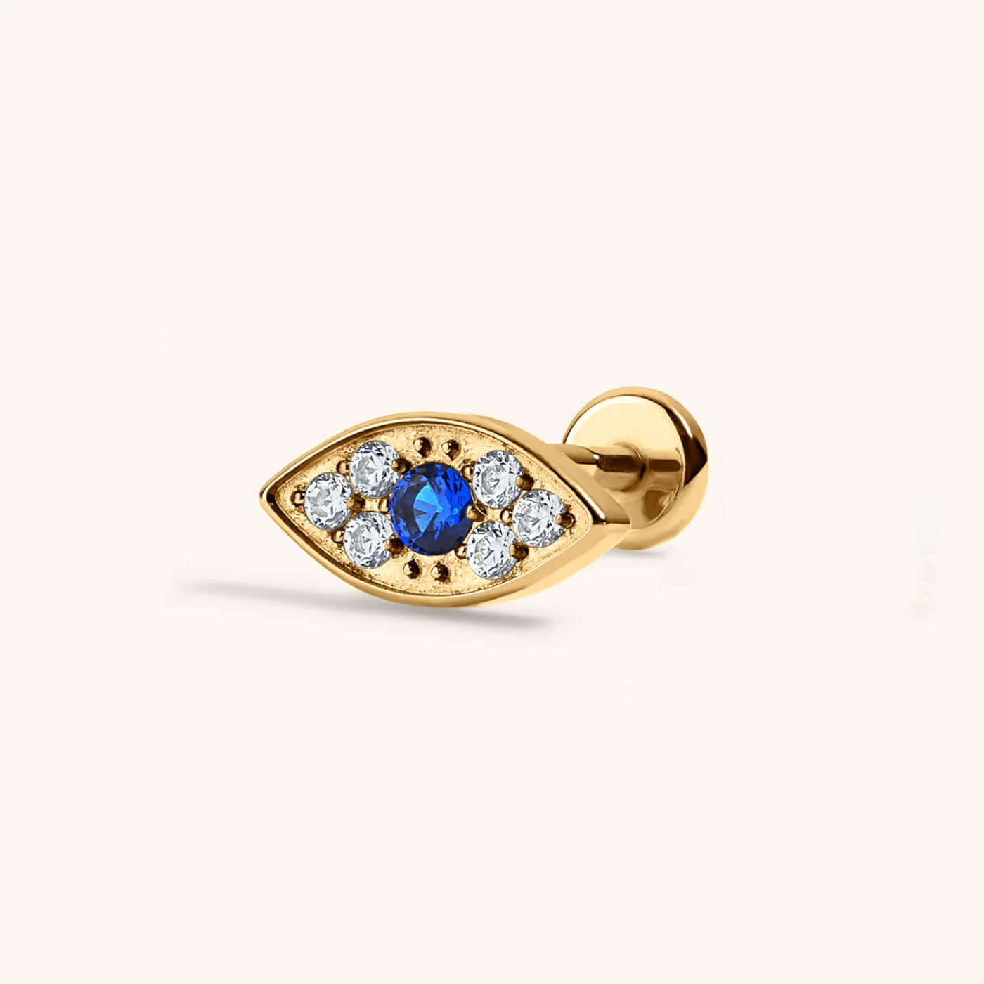Evil Eye Push Pin Flat Back Earring