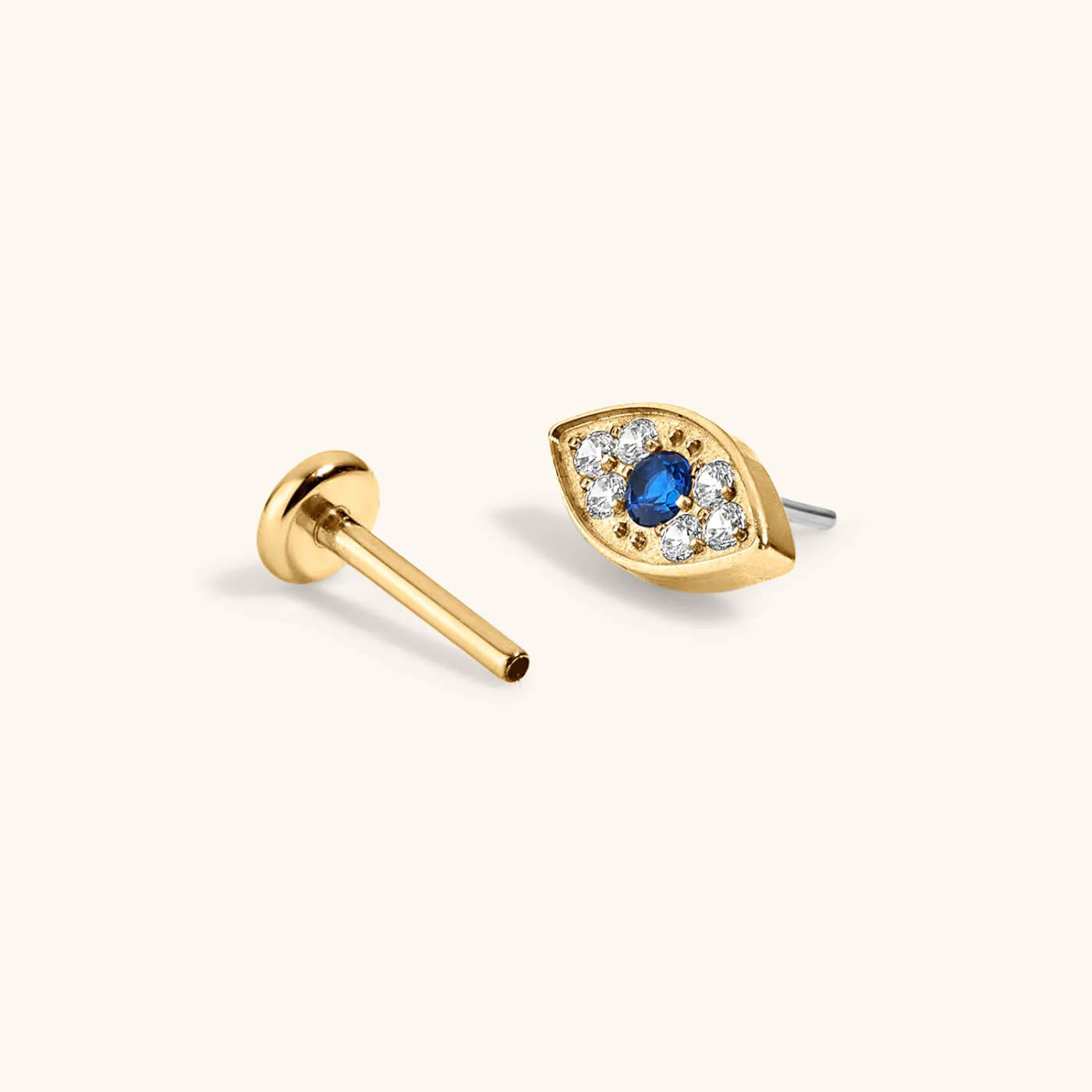 Evil Eye Push Pin Flat Back Earring - Image 6