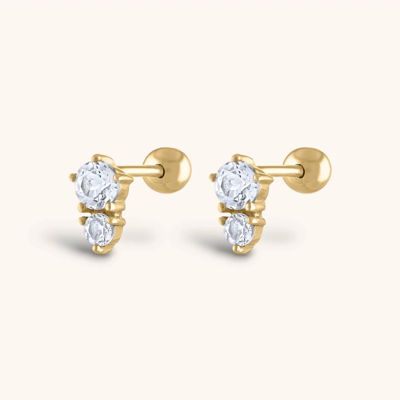 Gaia Ball Back Earrings in 14k Gold