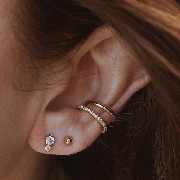 Gaia Ball Back Earrings in 14k Gold - Image 2
