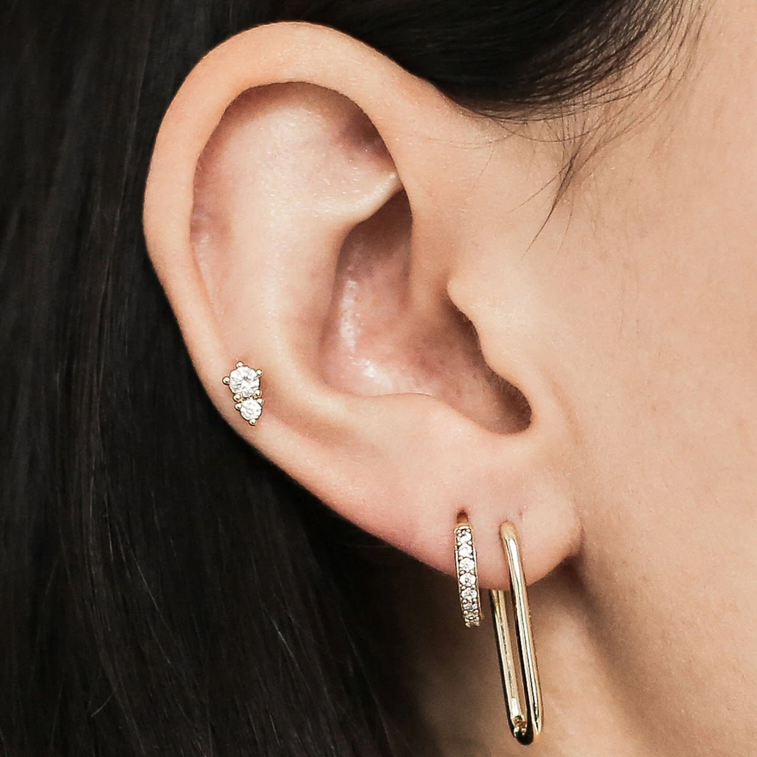 Gaia Threaded Flat Back Earring - Image 2
