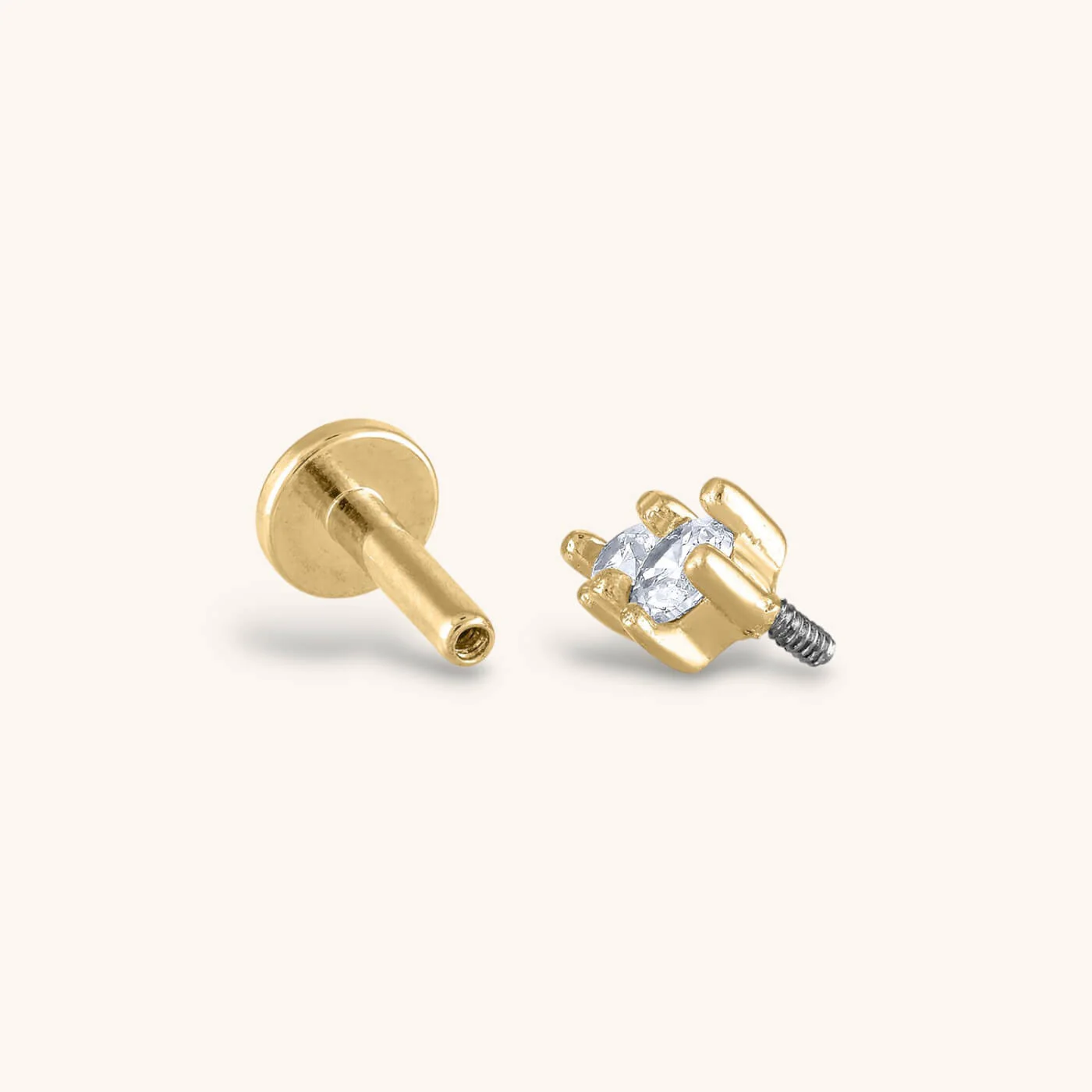 Gaia Threaded Flat Back Earring - Image 4