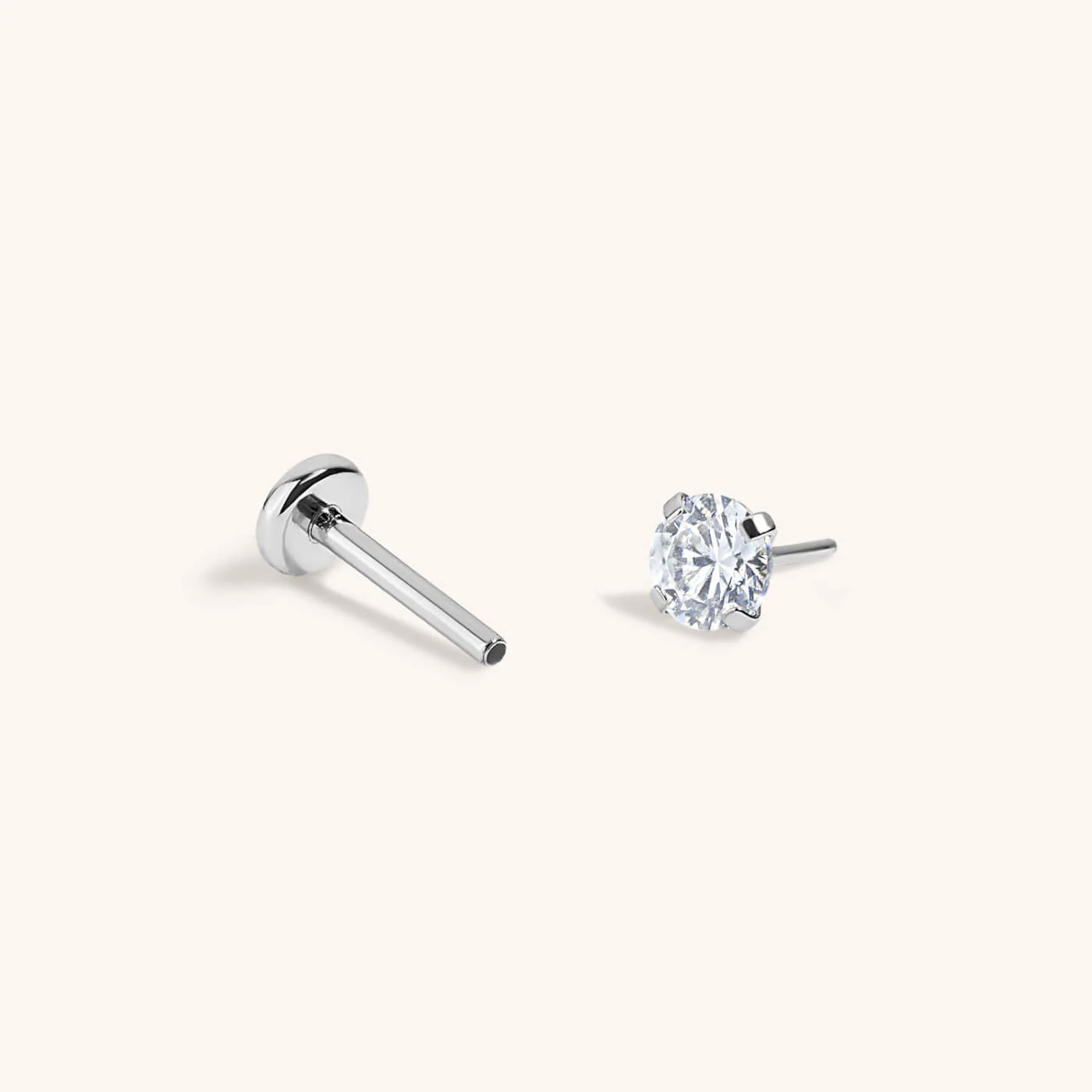 Celestial Crystal Solitaire Nap Earrings, 3mm - Image 7