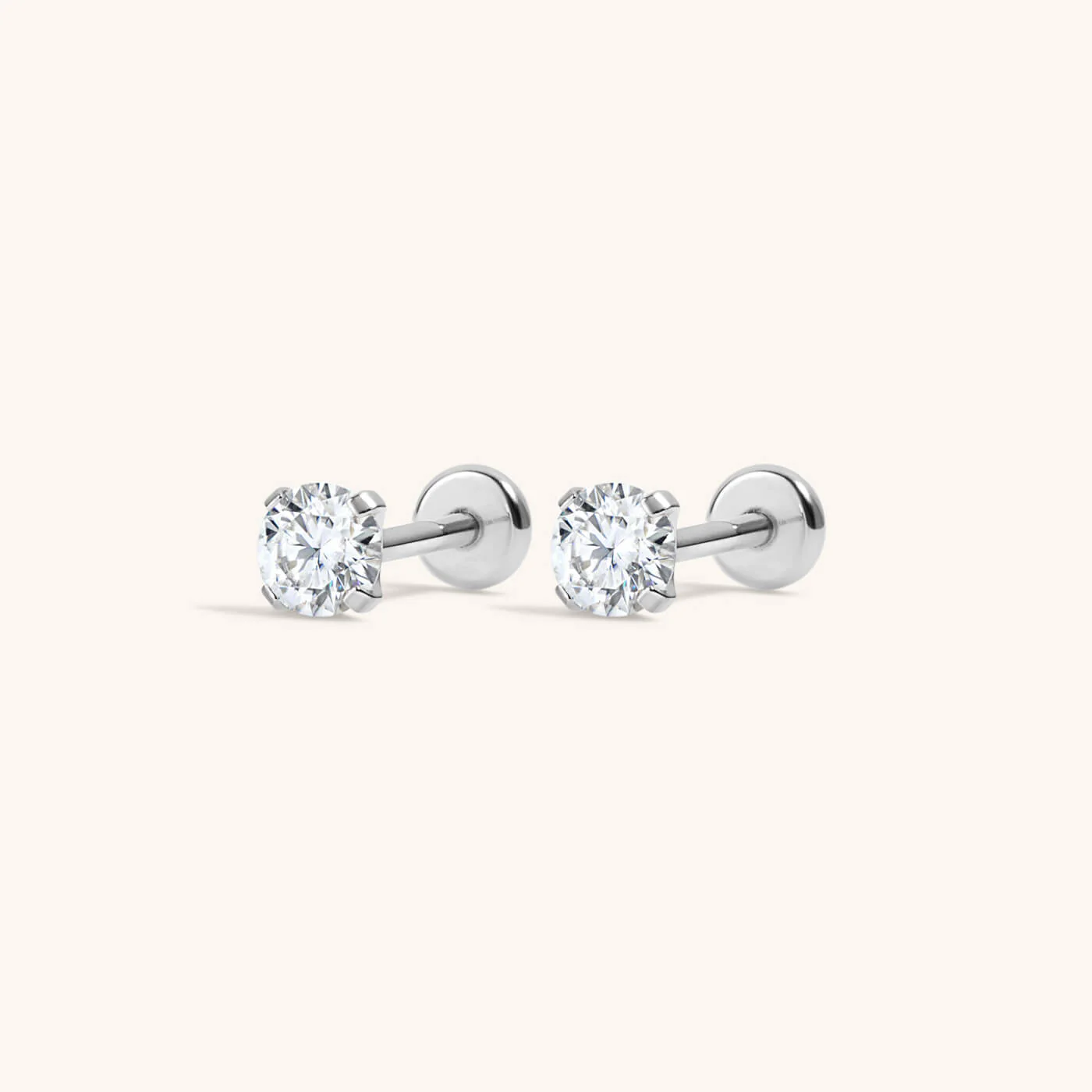 Moissanite Nap Earrings, 3mm - Image 4