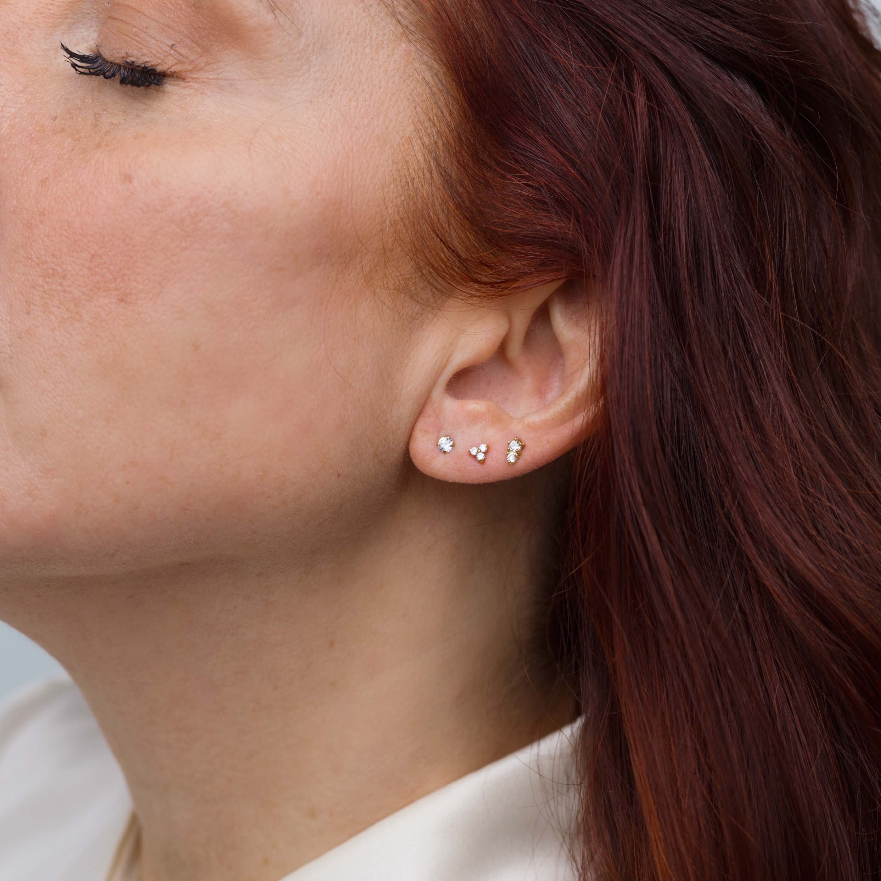Moissanite Nap Earrings, 3mm - Image 6
