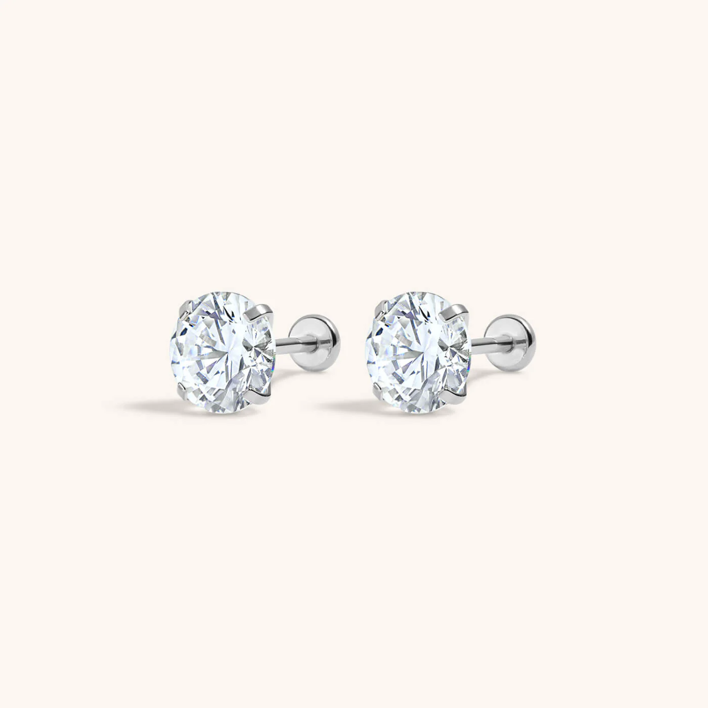 Moissanite Nap Earrings, 3mm - Image 5