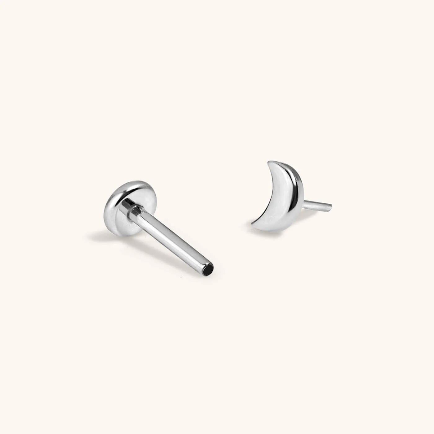 Moon Push Pin Flat Back Earring - Image 5