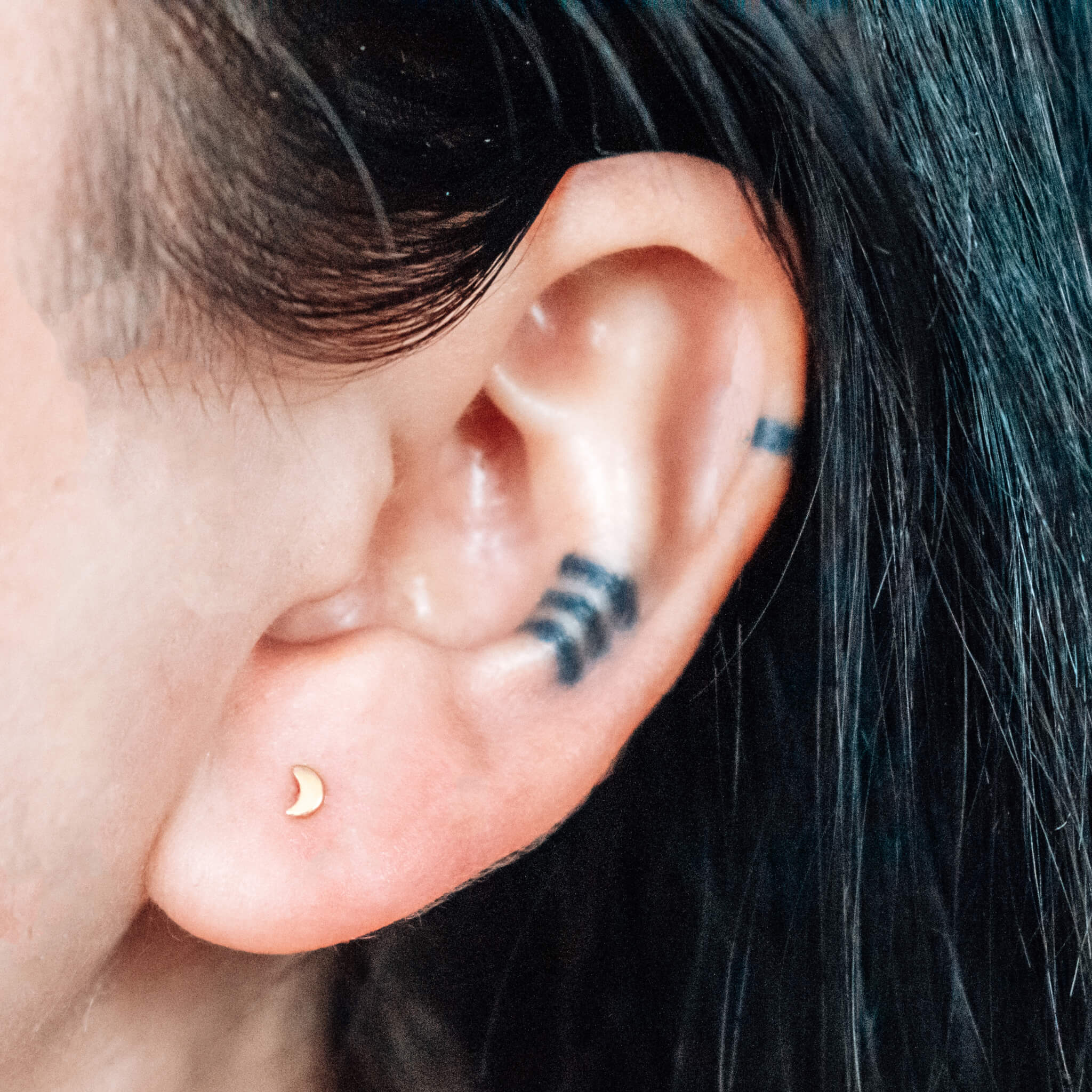 Moon Push Pin Flat Back Earring - Image 6