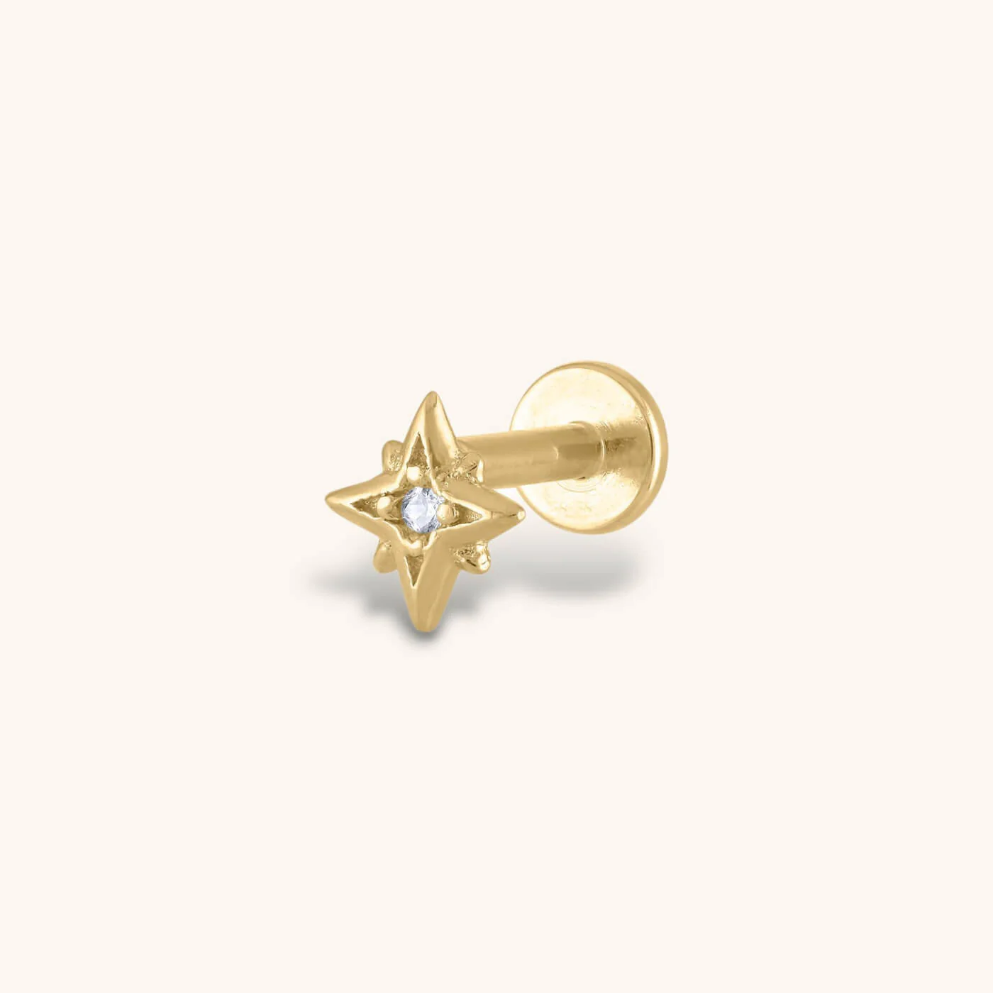 North Star Threaded Flat Back Earring - Image 4