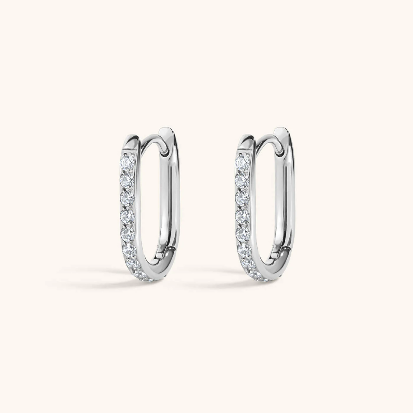 Pavé Halo Oval Hoops, 15mm - Image 4