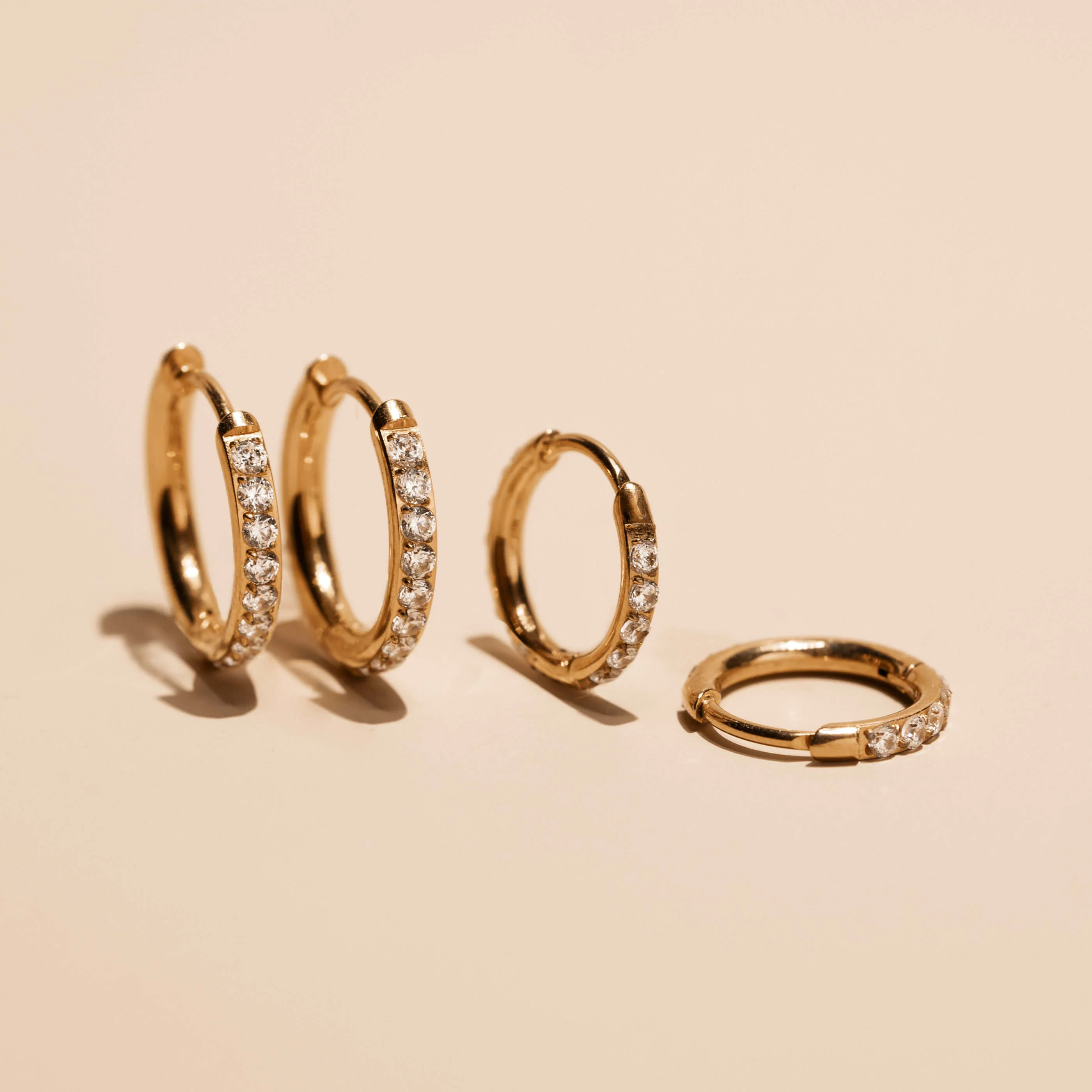 Pavé Huggie Hoops, 11mm - Image 3