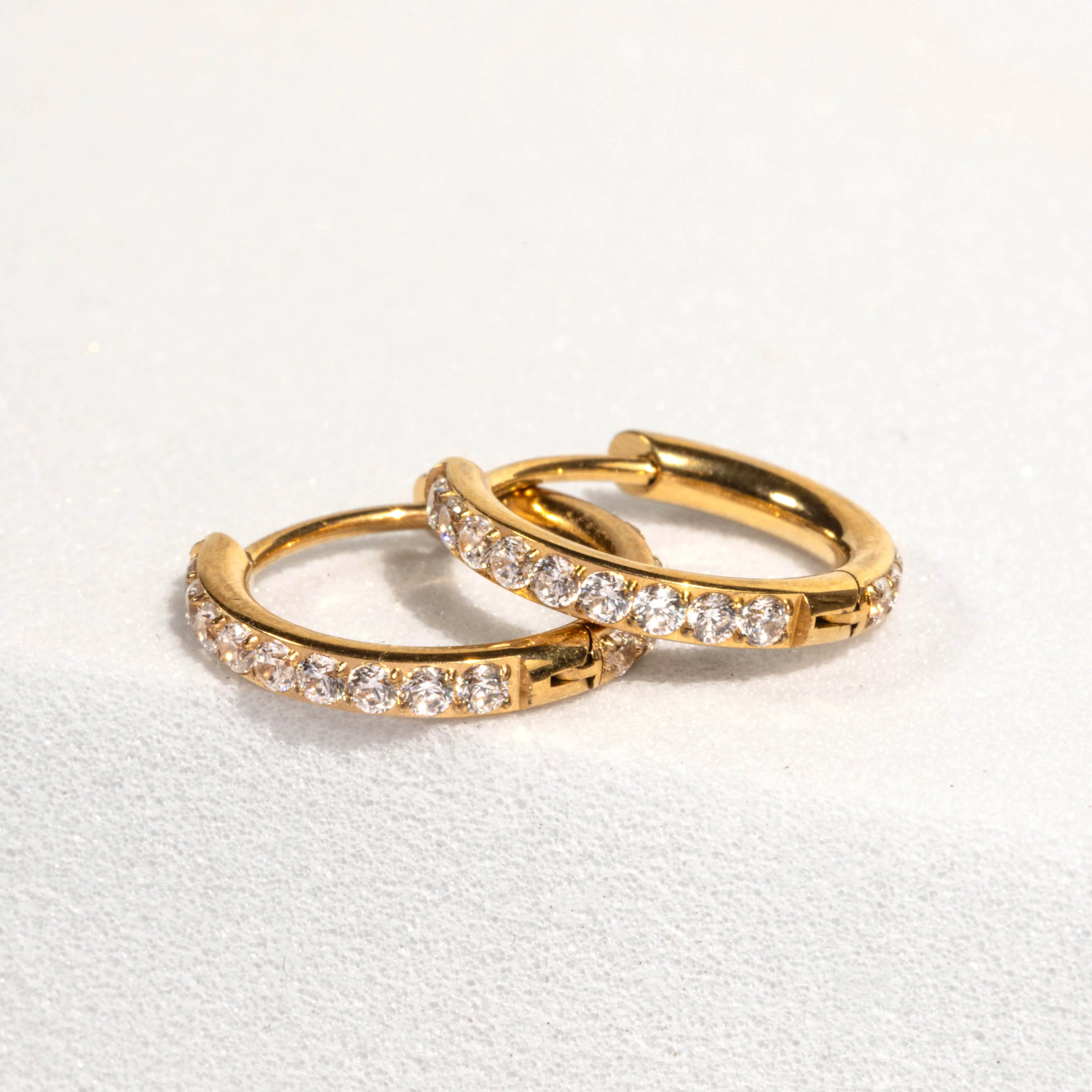 Pavé Huggie Hoops, 11mm - Image 4