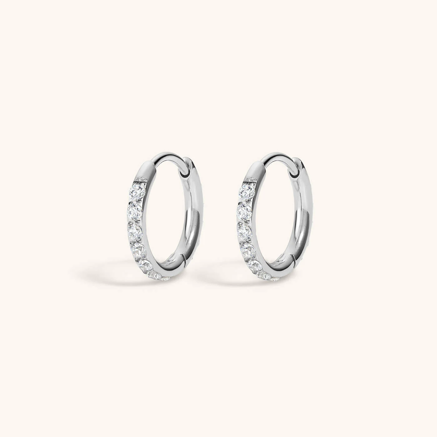 Pavé Huggie Hoops, 11mm - Image 6