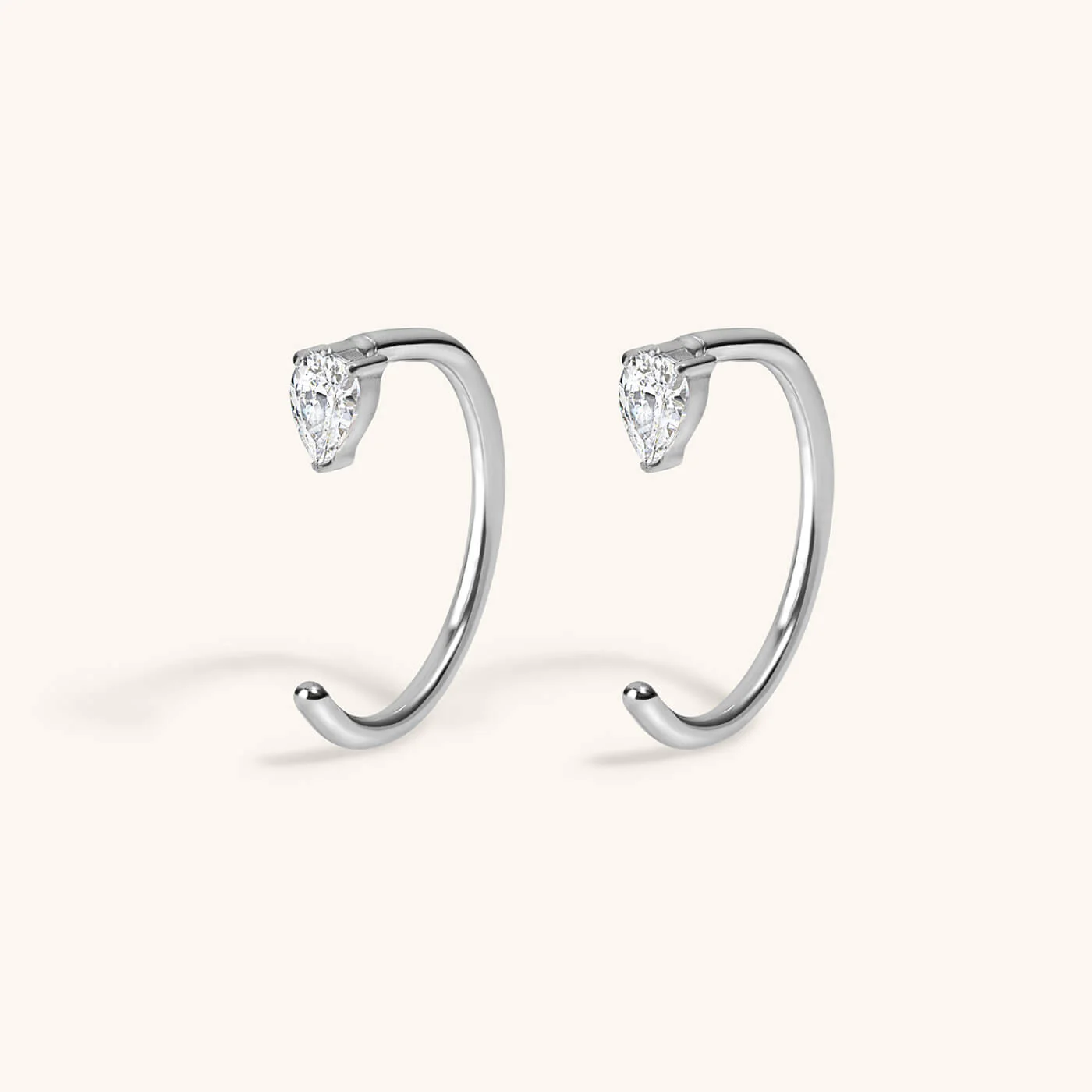 Pear Open Huggie Hoops - Image 5