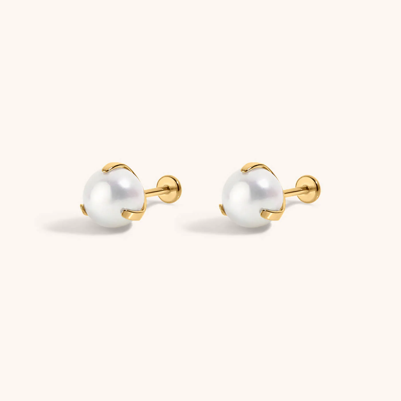 Pearl Nap Earrings, 6mm