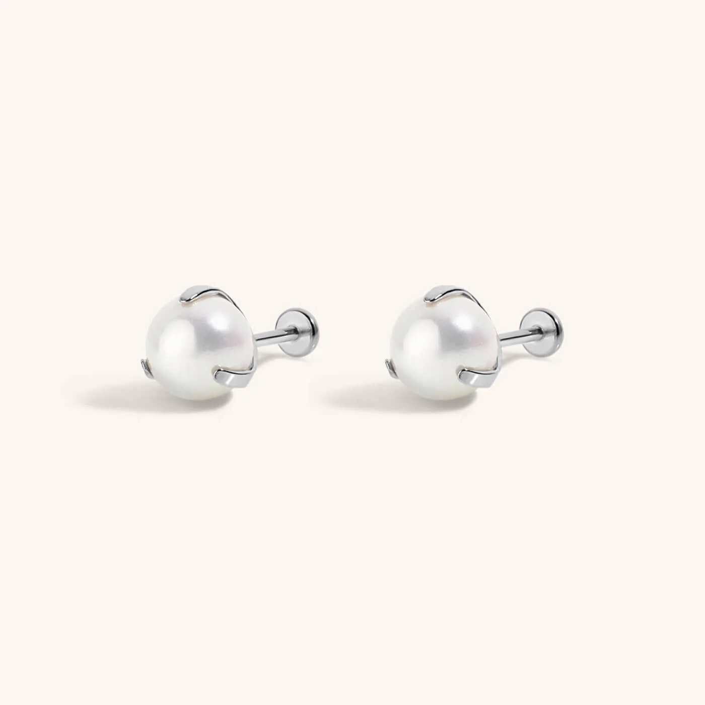 Pearl Nap Earrings, 6mm - Image 3