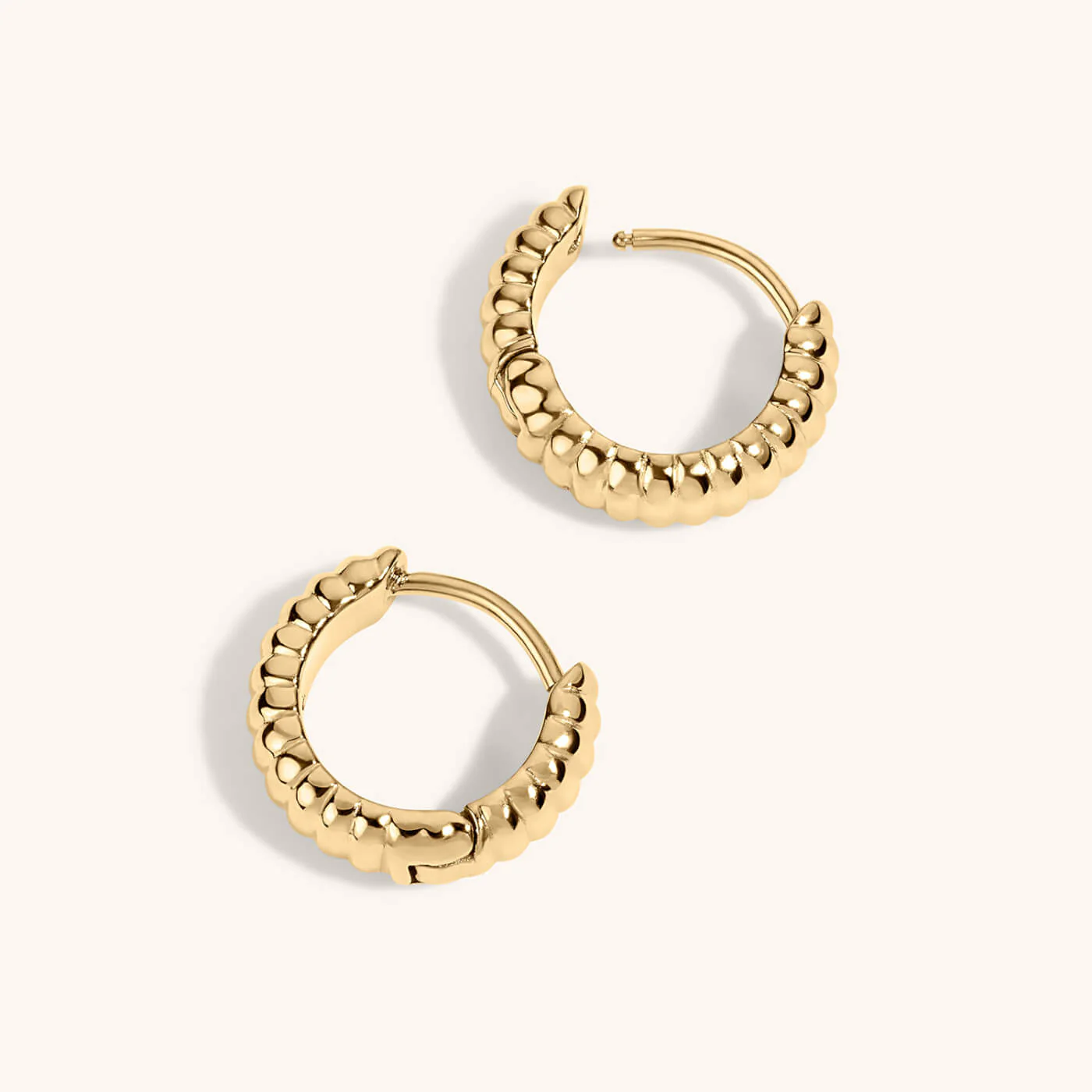 Plisse Huggie Hoops, 13mm - Image 3