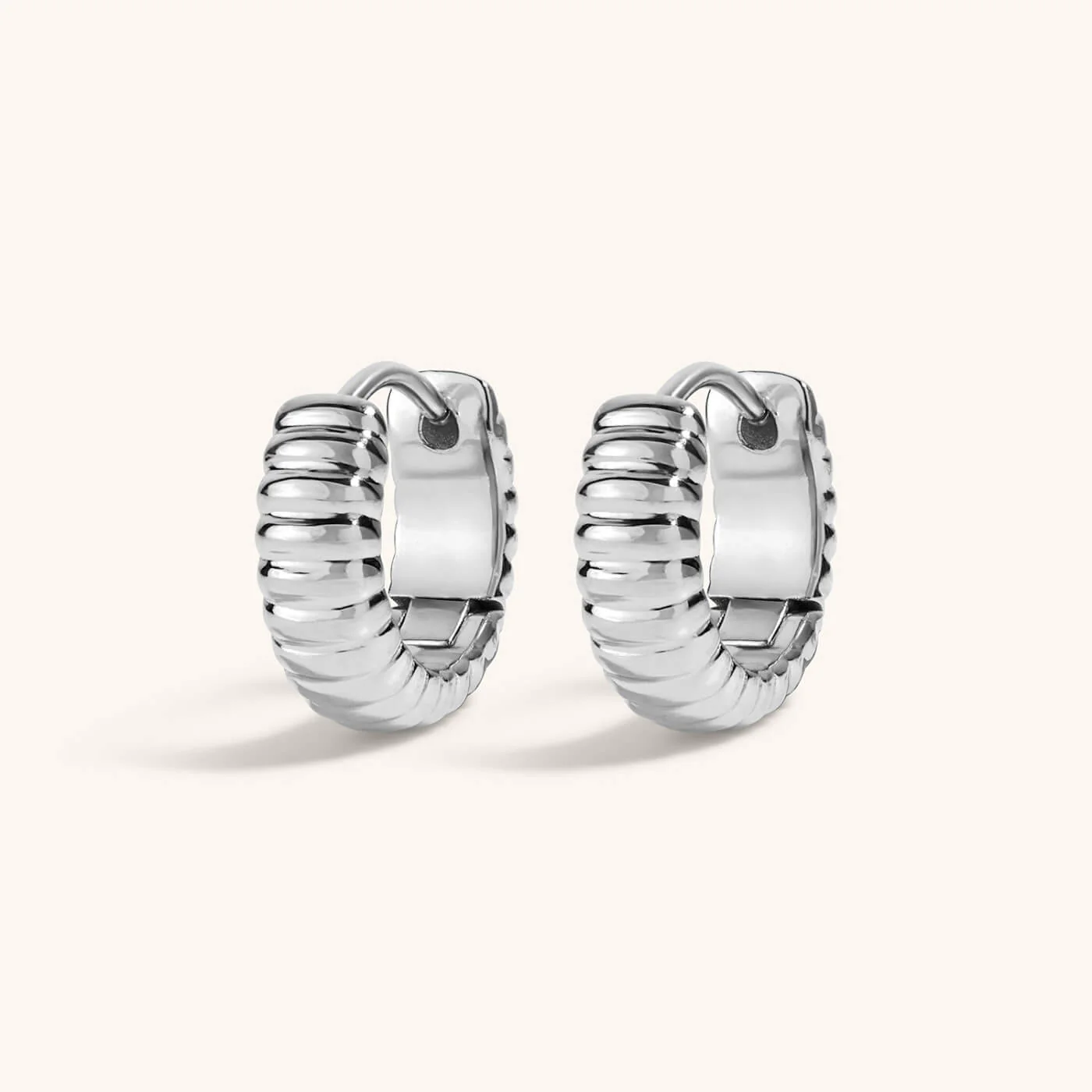 Plisse Huggie Hoops, 13mm - Image 4