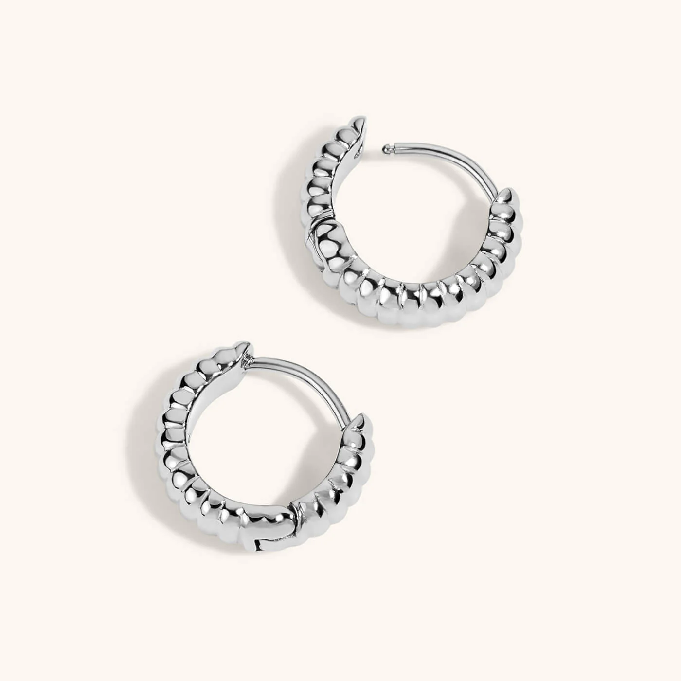 Plisse Huggie Hoops, 13mm - Image 5