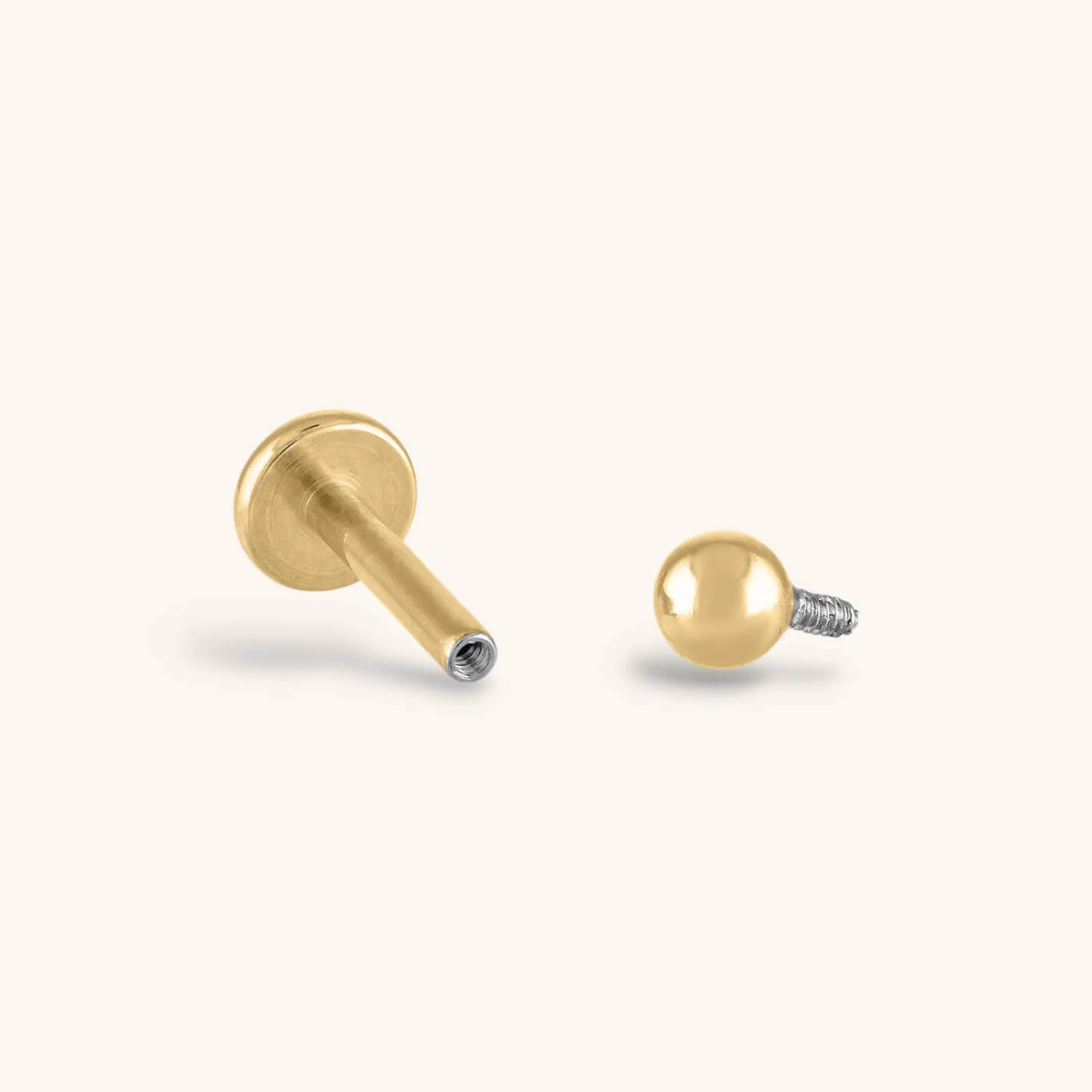 Sphere Threaded Flat Back Earring - Image 3