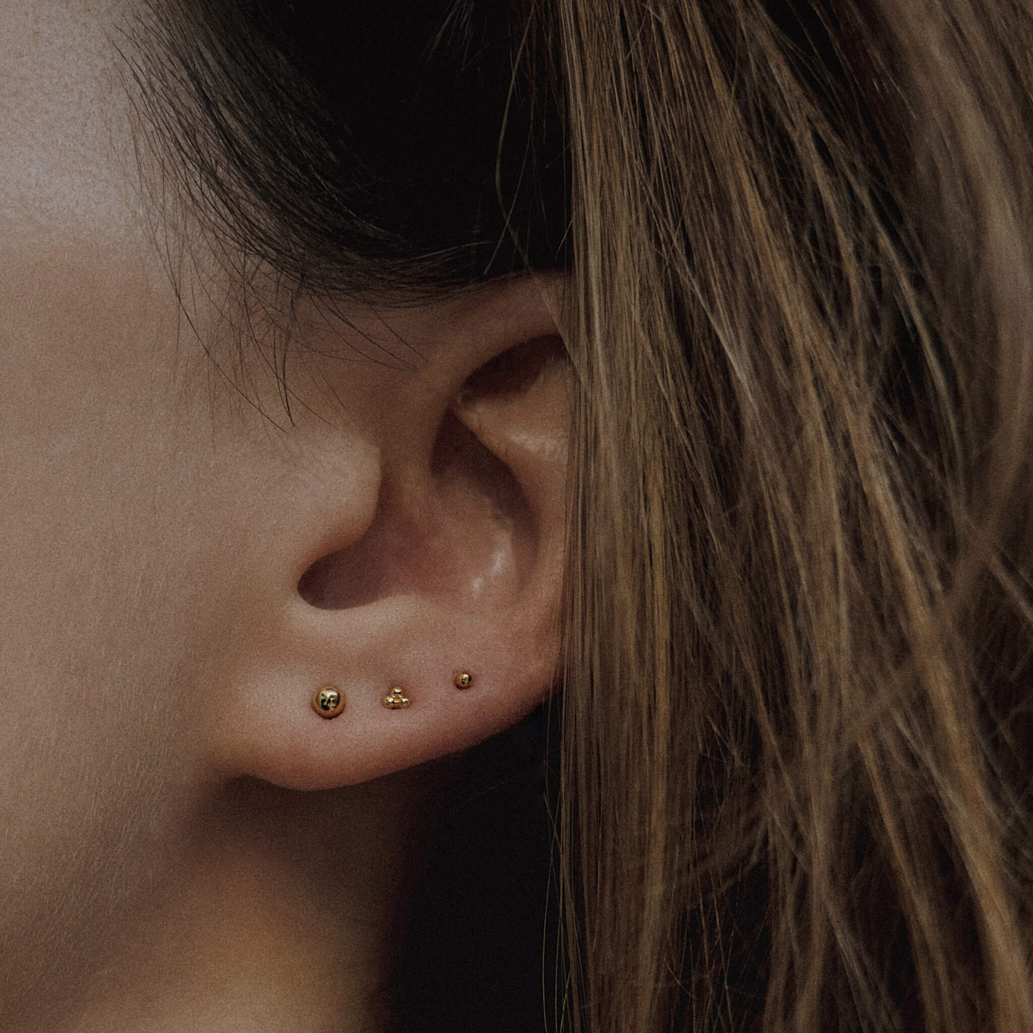 Trinity Push Pin Flat Back Earring - Image 3