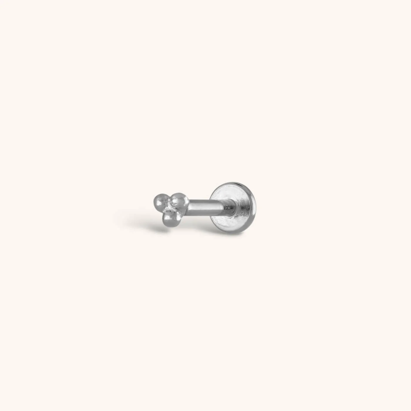 Trinity Threaded Flat Back Earring - Image 4