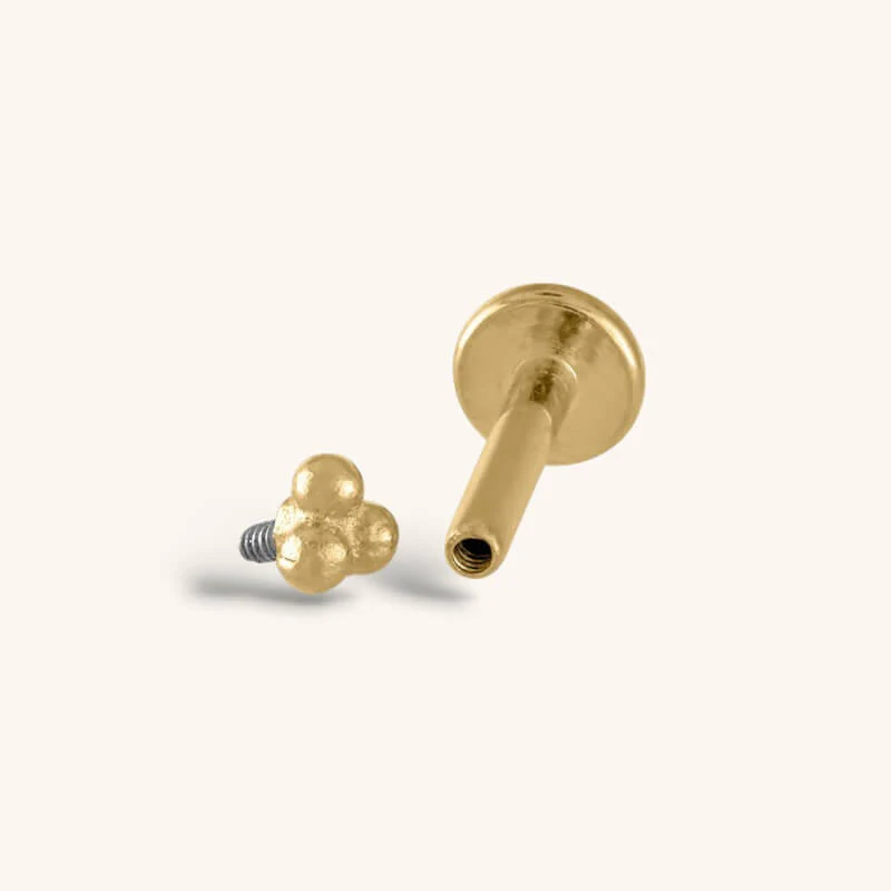Trinity Threaded Flat Back Earring - Image 5
